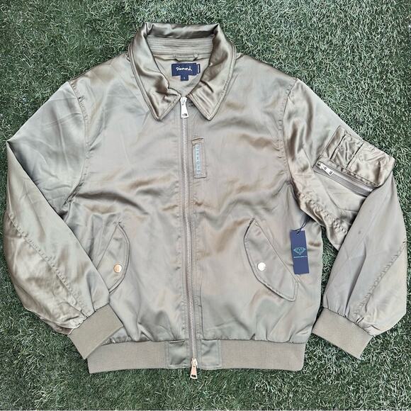 Diamond Supply Company Military Aviation Bomber Jacket Collared Military Coat L - Picture 1 of 11